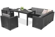 Set di mobili in technorattan antracite Colorado Comida 7 Bica