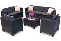 Set di mobili in technorattan da giardino Colorado Coffee 7 antracite Bica