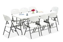 Mobili per la ristorazione - Tavolo pieghevole 180 cm + set di 8 sedie