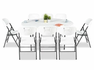 Set di mobili pieghevoli per feste 160 cm 8+1 Garden Point