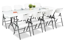 Set di mobili pieghevoli per feste 244 cm 8+1 Garden Point