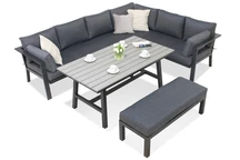 Divano angolare da giardino Sydney Comida 8 in alluminio con panca Garden Point