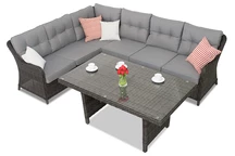 Divano angolare da giardino con tavolo Toledo Comida 5 antracite Garden Point