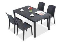 Houston/Virginia set di mobili in rattan antracite per 4 persone Bica