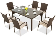 Set da giardino in technorattan Milano per 6 persone nero