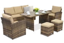 Mobile da giardino Monaco Apetito 5 con pouf Garden Point marrone