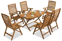 Set da giardino in legno Laos/Bombay 6 Garden Point