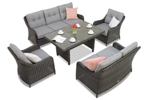 Set da giardino in rattan Toledo Apetito 7 antracite Garden Point