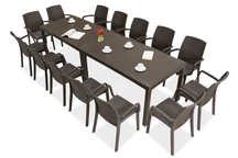Set da pranzo in technorattan Houston/Indiana 14 marrone Bica