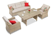 Set di 5 sedie in technorattan Toledo Apetito Garden Point beige