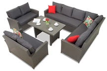 Set di mobili da giardino con divano angolare Parma Comida 9 antracite Garden Point
