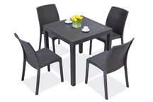 Set di mobili da giardino technorattan antracite Dallas/Virginia 4 Bica
