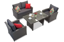 Set di mobili in rattan antracite Garden Point Parma Apetito 5