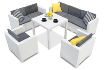 Set di mobili in technorattan Colorado Dallas Apetito 7 bianco Bica