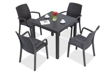 Set di mobili in technorattan Dallas/Indiana antracite per 4 persone Bica