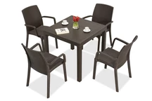 Set di mobili in technorattan Dallas/Indiana per 4 persone marrone Bica