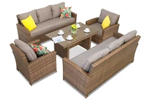 Set grande di mobili da giardino Parma Apetito 8 marrone Garden Point