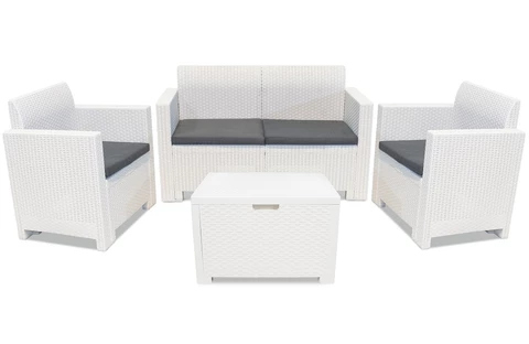 Set in technorattan Nebraska Coffee 4 bianco Bica