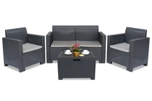 Set in technorattan Nebraska Coffee Box 4 con cassa antracite Bica