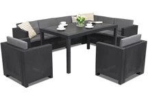Set in technorattan con divano angolare Colorado Comida Max 8 antracite Bica