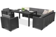 Set in technorattan con divano angolare Colorado Comida Max 9 antracite Bica