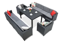 Set in technorattan con due grandi divani Colorado Apetito Max 10 antracite Bica