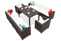 Set in technorattan con due grandi divani Colorado Apetito Max 10 marrone Bica