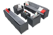 Set in technorattan con due grandi divani Colorado Coffee Max 10 antracite Bica