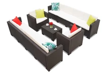 Set in technorattan con due grandi divani Colorado Coffee Max 10 marrone Bica