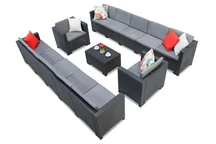 Set in technorattan con due grandi divani Colorado Coffee Max 12 antracite Bica