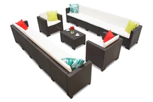 Set in technorattan con due grandi divani Colorado Coffee Max 12 marrone Bica