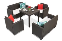 Set in technorattan con tavolo Dallas Nebraska Comida 6 marrone Bica