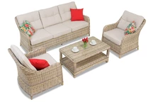 Toledo Coffee 5 set in technorattan Garden Point beige