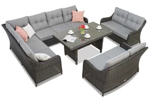 Un set da giardino con angolo Toledo Comida 9 antracite Garden Point