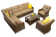 Un set da giardino con angolo Toledo Corner 7 marrone Garden Point