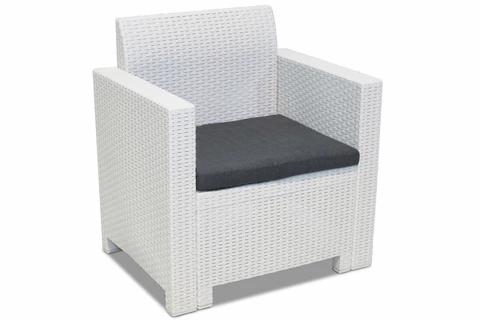 Set Bica in rattan bianco Nebraska 2