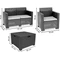 Nebraska Coffee 4 set in polyrattan bianco con cassettiera Bica