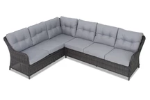 Divano angolare in technorattan Toledo Corner antracite Garden Point