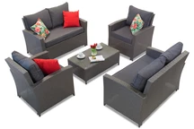 Mobili in technorattan Parma Coffee 6 antracite Garden Point