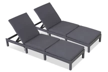 Set di due sdrai in tecnorattan Atlanta di Garden Point antracite