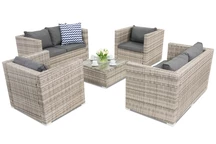 Set di mobili da giardino in Technorattan Roma Coffee 6 Garden Point grigio