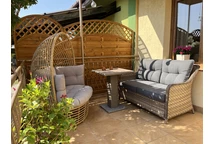 Divano in polyrattan a due posti Toledo Garden Point cappuccino