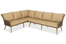 Divano angolare in technorattan Bilbao Garden Point marrone