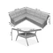 Mobili da giardino in rattan Toledo Comida 5 Angular Garden Point cappuccino