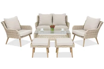 Mobili da giardino Bilbao Coffee 4 + 2 pouf sabbia Garden Point