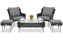 Mobili da giardino Bilbao Terrazza con 2 pouf Garden Point antracite