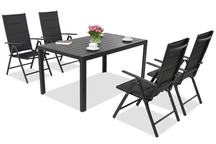 Mobili da giardino in alluminio Polywood Verona per 4 persone Garden Point nero