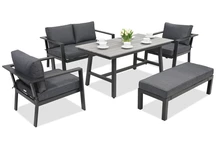 Mobili da giardino in alluminio Sydney Apetito 4 con panca Garden Point antracite