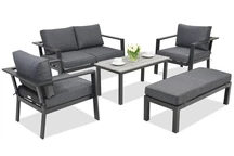 Mobili da giardino in alluminio Sydney Coffee 4 con panca Garden Point antracite
