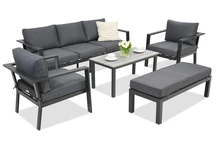 Mobili da giardino in alluminio Sydney Coffee 5 con panca Garden Point antracite
